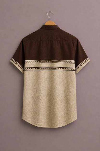 Designer Tribal Pattern Shirt for Men – Premium Casual Half Sleeve Outfit