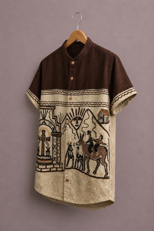 Designer Tribal Pattern Shirt for Men – Premium Casual Half Sleeve Outfit