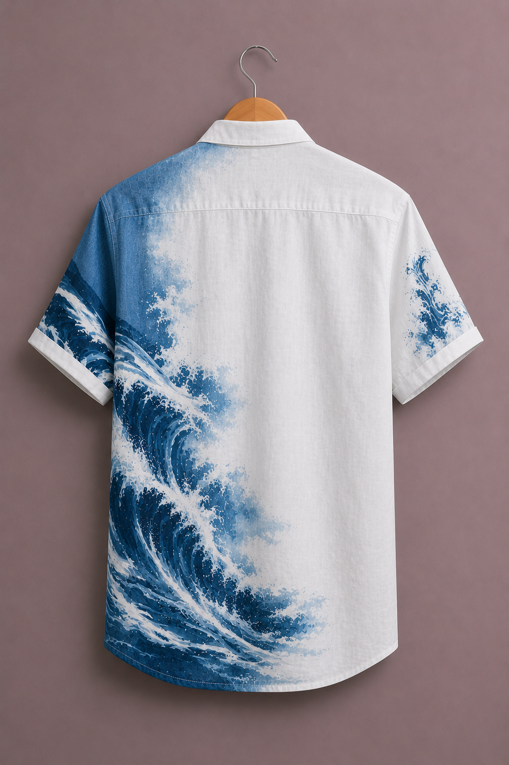 Men’s Ocean Wave Graphic Shirt – Stylish Half Sleeve Casual Wear