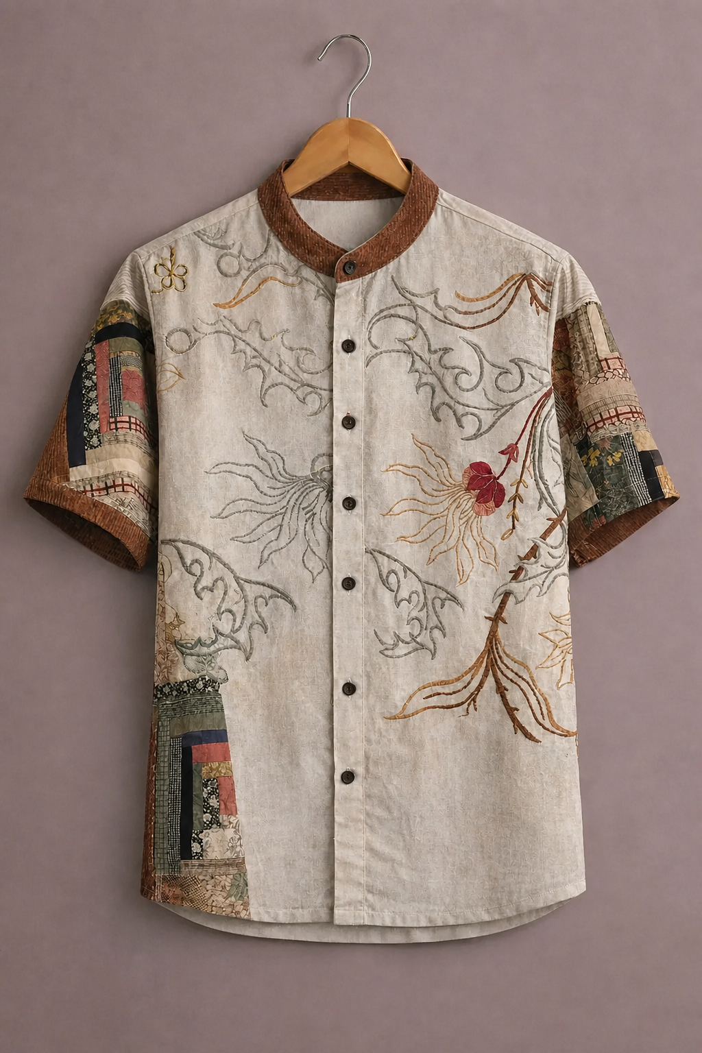 Artistic Floral Abstract Printed Casual Shirt for Men – Half Sleeve Designer Fit