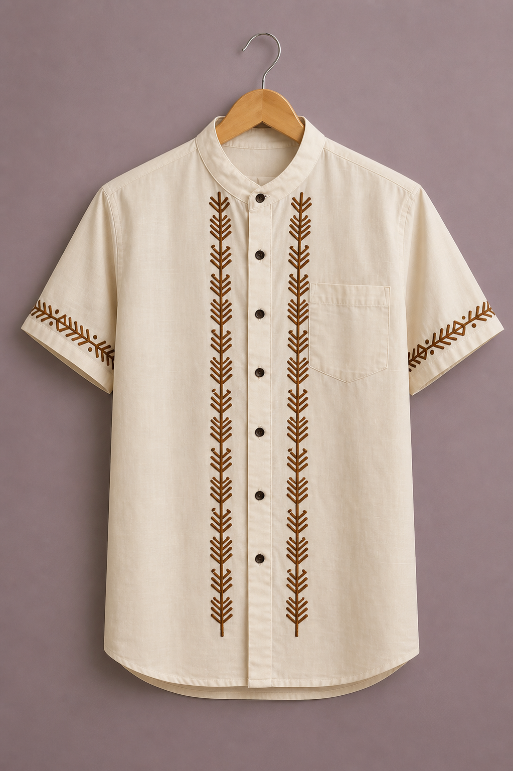Elegant Ethnic Line Embroidery Shirt for Men – Premium Designer Casual Outfit